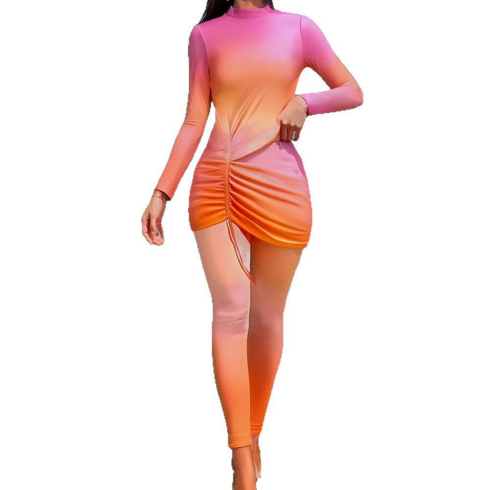 Women's sporty swimsuit with asymmetric skirt Mune Fashion