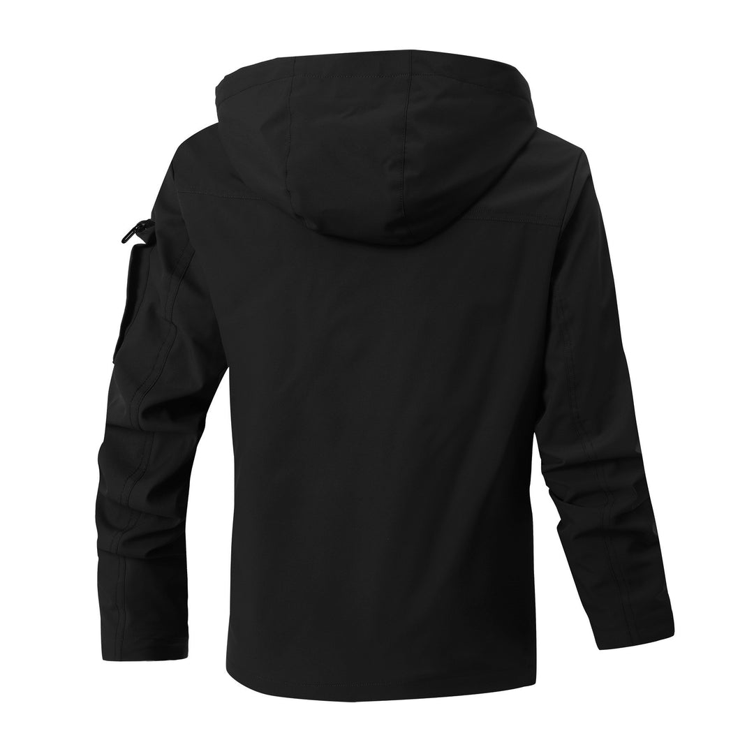 Men's Windproof Softshell Jacket with Hood, Checked Inner Lining and Multifunction Pockets Mune Fashion
