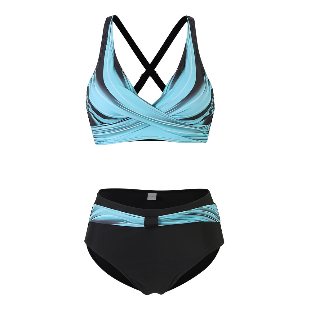 Women's sporty bikini set with trendy cut and modern graphic design Mune Fashion