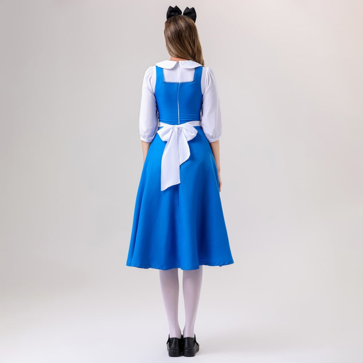Women nan vintage apron dress with tailored cut and stand-up collar Mune Fashion