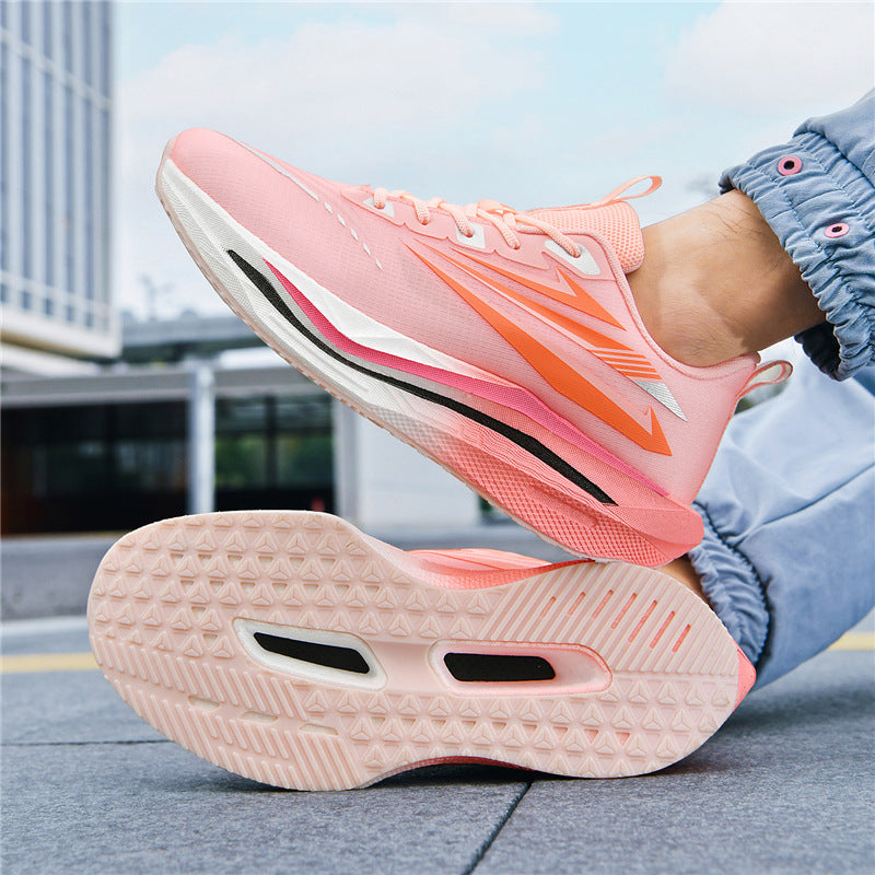 Men's lightweight cushioned road running sneakers with high EVA platform sole and breathable knitted upper Mune Fashion