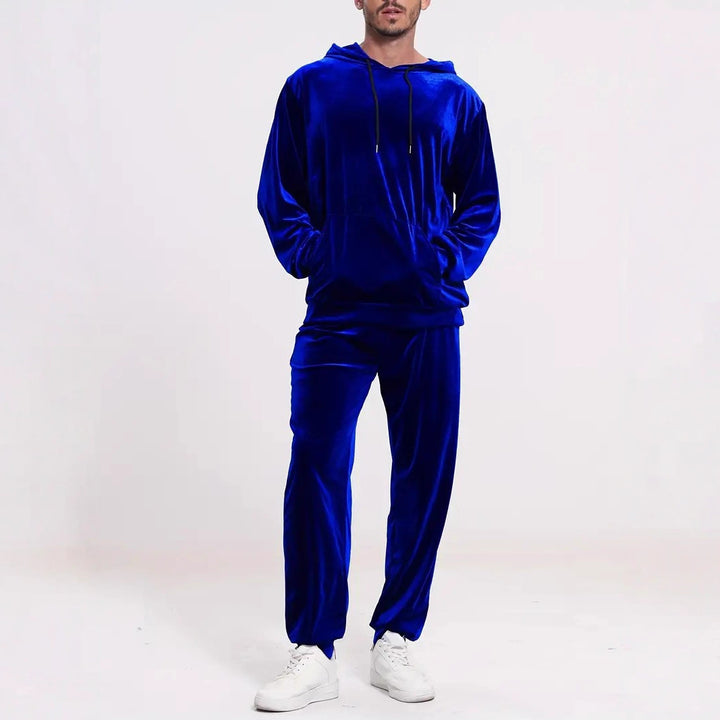 Men's velour leisure suit with hoodie and casual joggers Mune Fashion