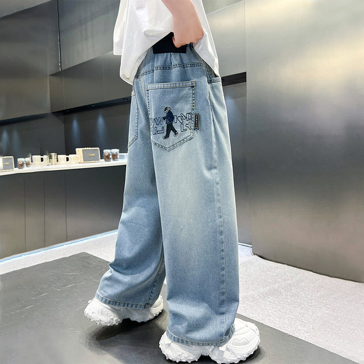 Unisex wide jeans with unique embroidery Mune Fashion