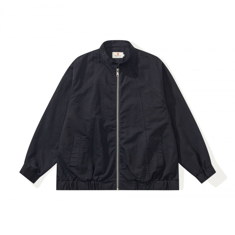 Unisex Boxige lightweight bomber jacket made of cotton blend with stand-up collar, zipper and drawstring hem Mune Fashion