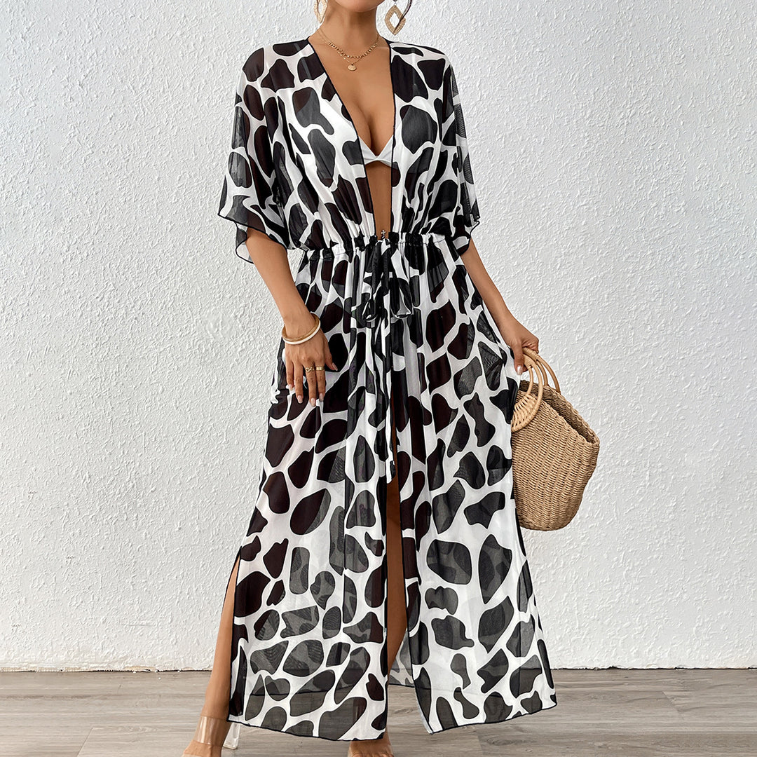 Women's fashionable beach kaftan with side drawstring Mune Fashion
