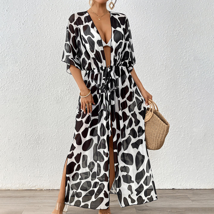 Women's fashionable beach kaftan with side drawstring Mune Fashion
