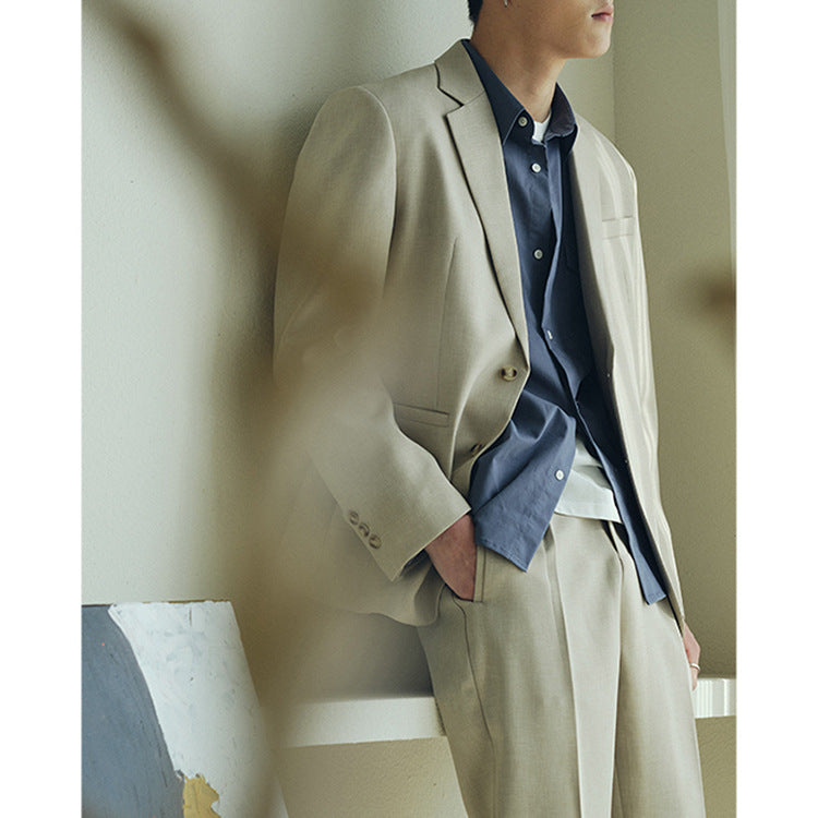 Men's lightweight half-lined blazer made of linen blend with relaxed fit Mune Fashion