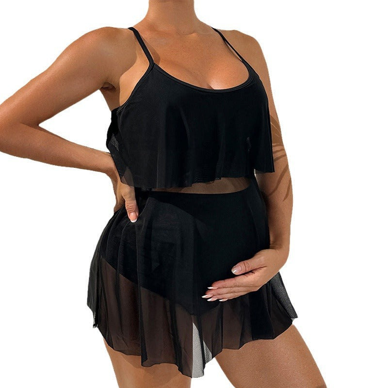 Ladies' sporty swim set with light, flowing over skirt Mune Fashion