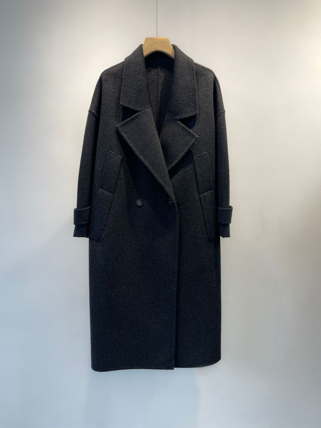 Women's Plus Size Wool Blend Double-Breasted Coat Mune Fashion