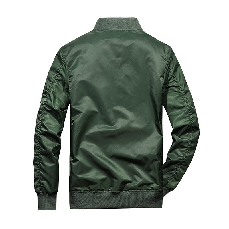 Men's bomber jacket in aviator utility style with arm pocket and reinforced ribbed cuffs Mune Fashion