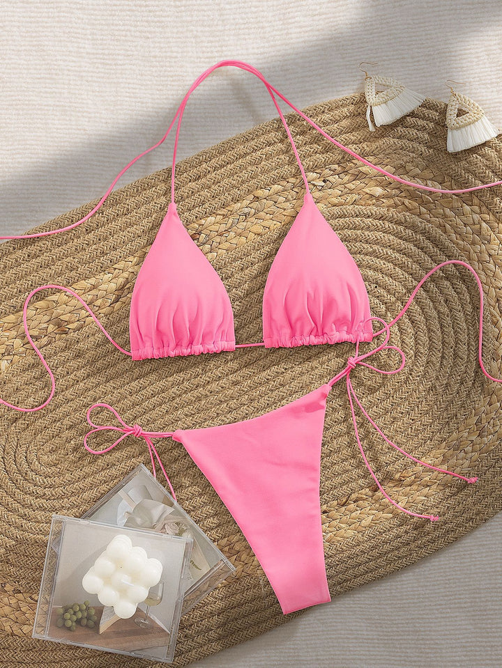 Women's Triangle Bikini with elastic ties and feminine details Mune Fashion