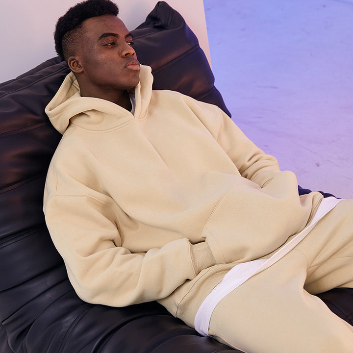 Men's Oversized Hoodie made of French Terry with Kangaroo Pocket and Ribbed Cuffs Mune Fashion
