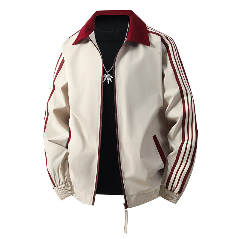 Men's sporty transitional jacket with high collar and elastic cuffs Mune Fashion