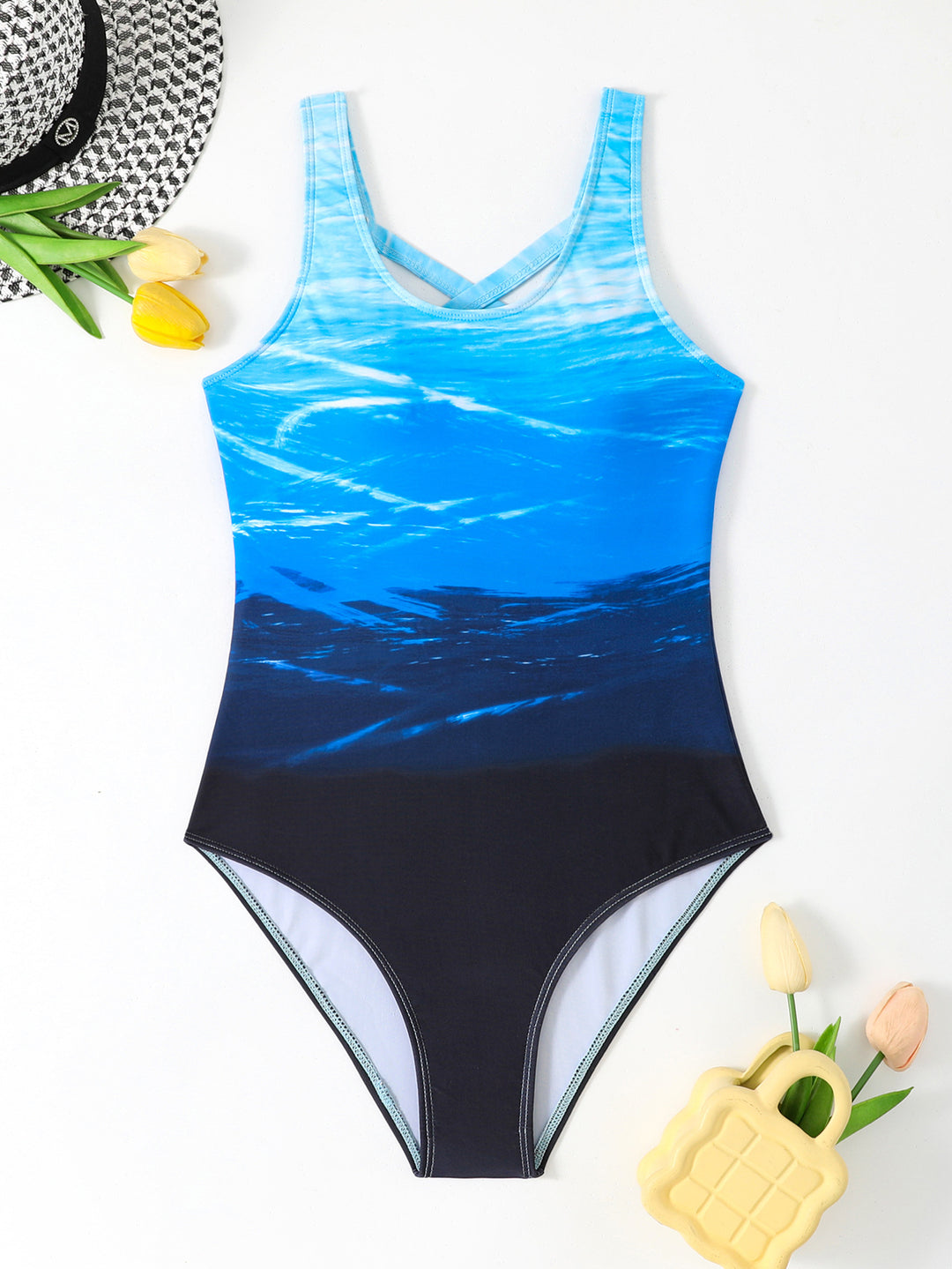 Women Colorful Printed One-Piece Swimsuit Mune Fashion