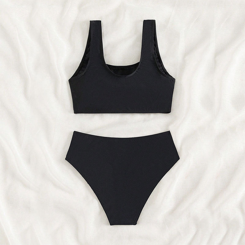 Women's sports bikini with high-waisted bottom and wide straps Mune Fashion