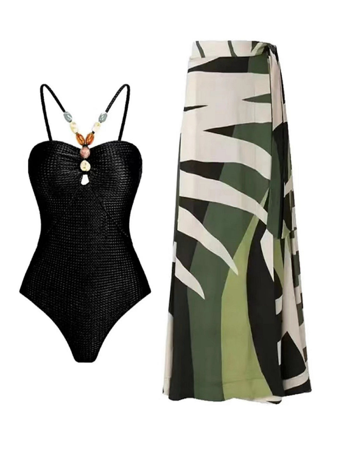 Women's swimsuit with trendy cut-out and elegant wrap skirt Mune Fashion