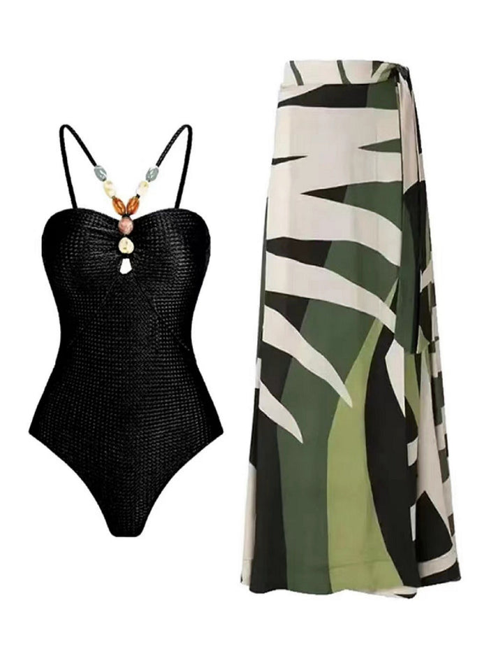 Women's swimsuit with trendy cut-out and elegant wrap skirt Mune Fashion