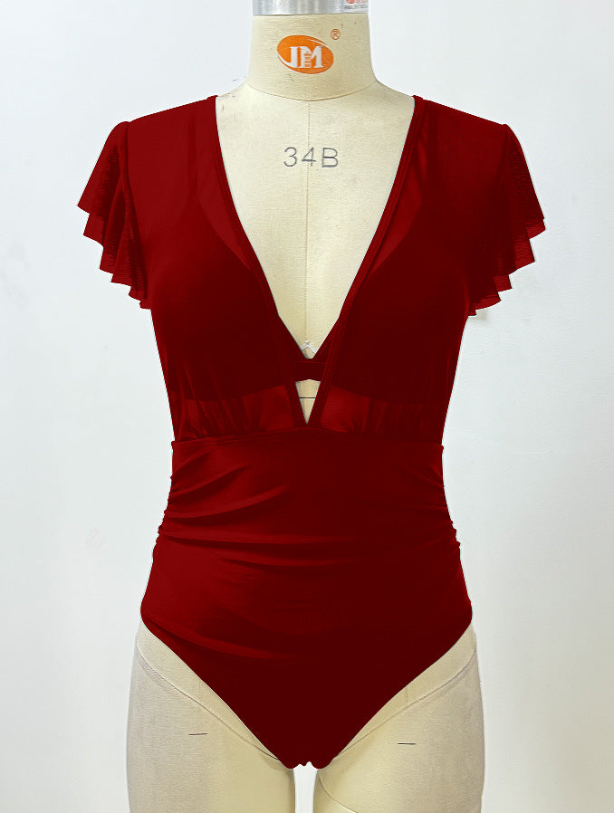 Ladies Stylish Swimsuit with Delicate Ruffle Elements Mune Fashion