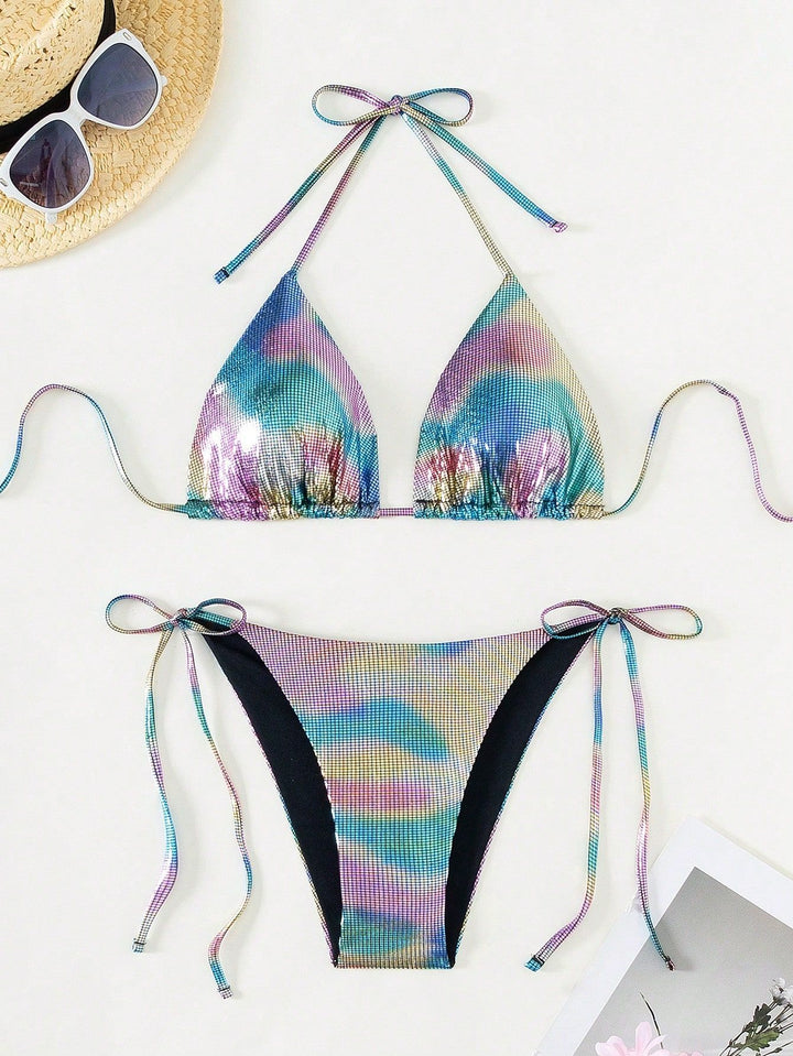 Women's Functional Triangle Bikini with Stylish Gradient Mune Fashion