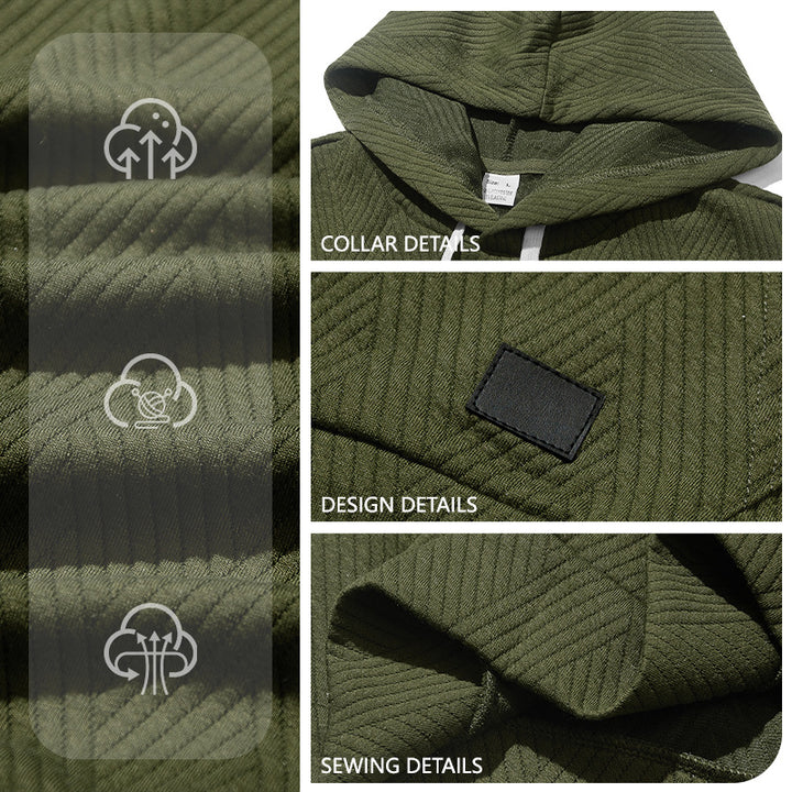 Men's sleeveless hoodie lounge set made of textured cotton blend with kangaroo pocket and elastic leisure pants Mune Fashion