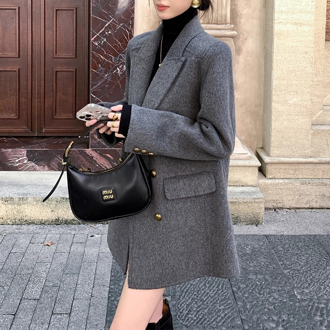 Ladies Elegant Wool Coat Mune Fashion