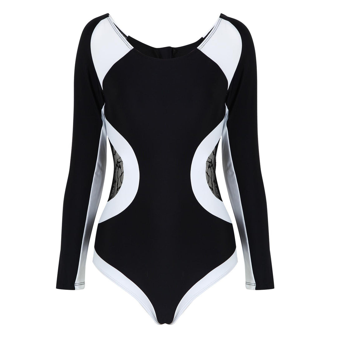 Damen Sportlicher Langarm Badeanzug Echo Archiv