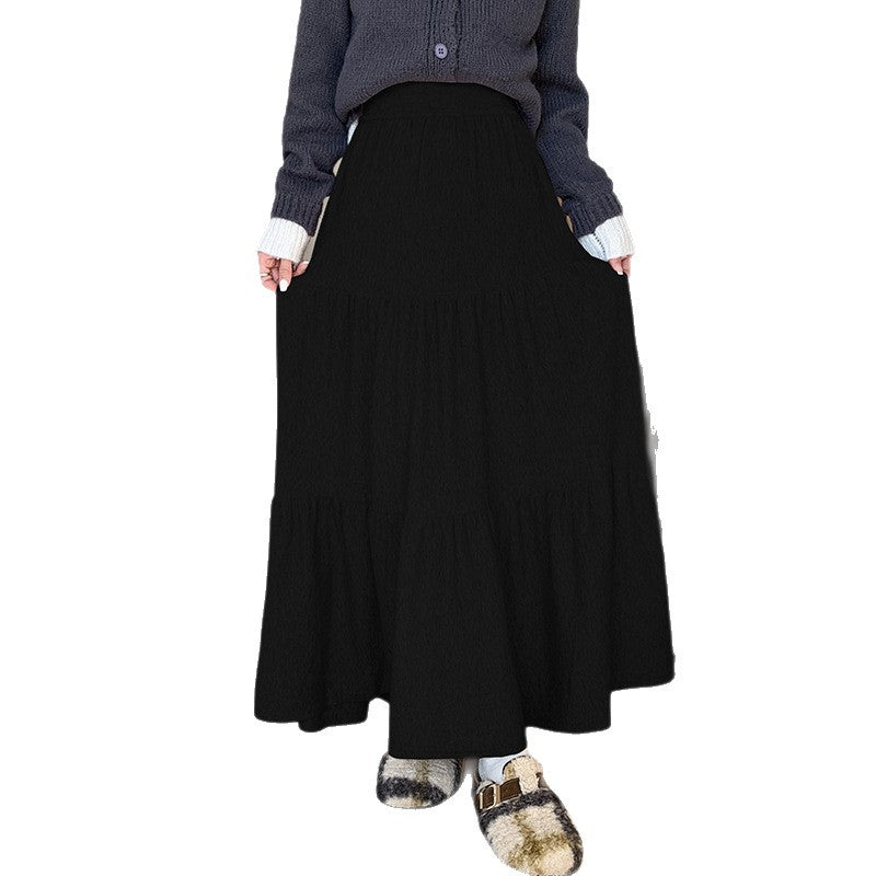 Ladies Long Tiered Skirt with Voluminous Hem Mune Fashion