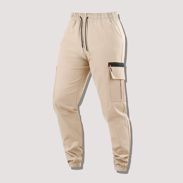 Men's Functional Cargo Jogging Pants with Zipper Pocket and Elastic Waistband Mune Fashion