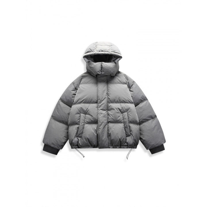 Unisex Short Padded Jacket with Hood, High Stand-Up Collar, and Adjustable Hem Mune Fashion