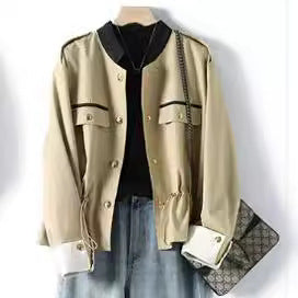 Women’s Stylish Jacket with Stand-Up Collar and Button Placket Mune Fashion