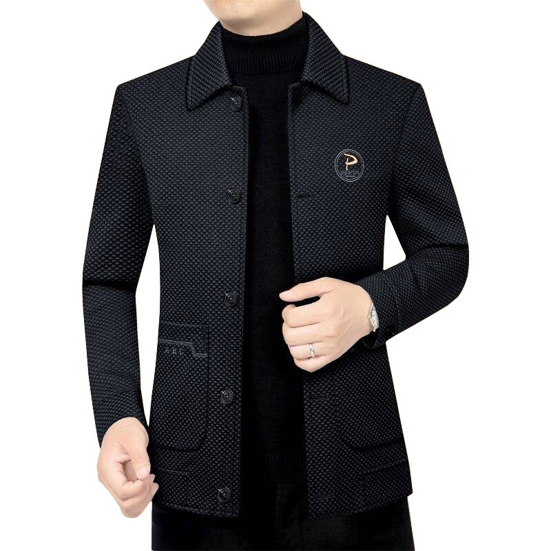 Men's Structured Transition Jacket with Notch Lapel and Patch Pockets Mune Fashion