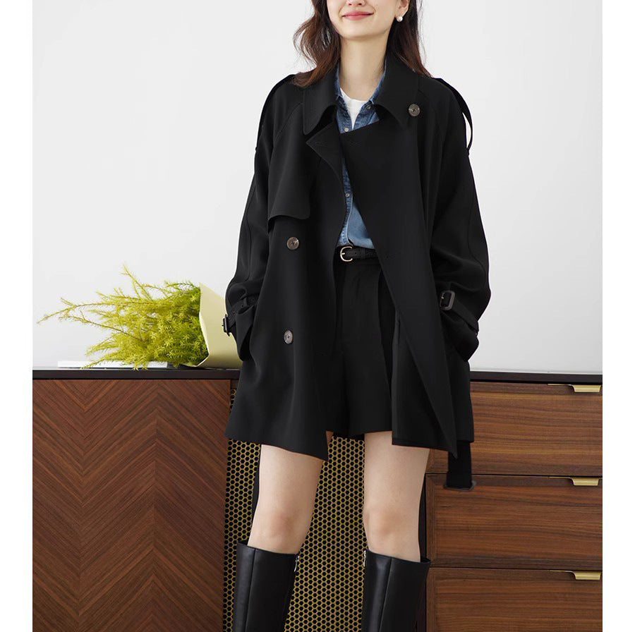 Women Elegant Oversized Trench Coat Mune Fashion
