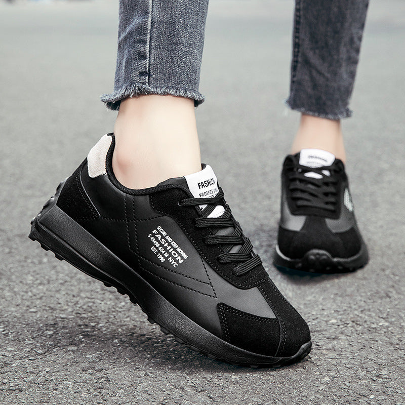 Ladies nan lightweight retro running sneakers made of synthetic leather and velour with padded heel support and non-slip tread sole Mune Fashion