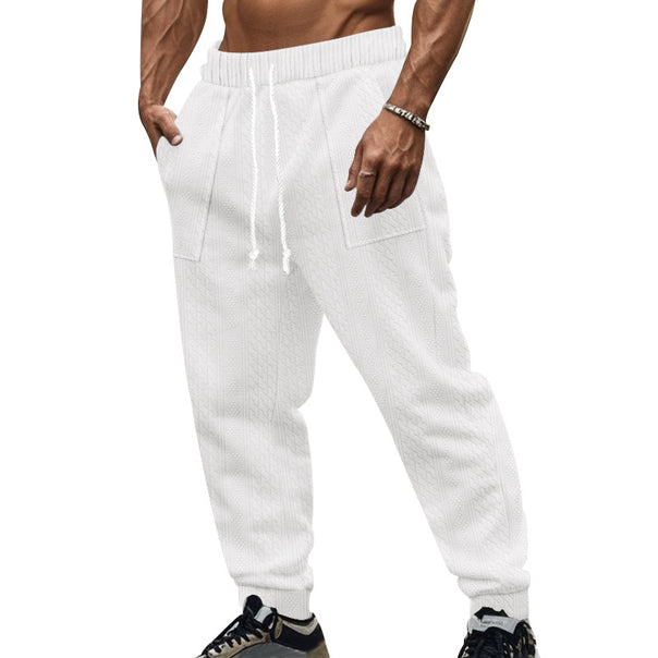 Men's cable knit joggers with drawstring waistband and patch pockets Mune Fashion