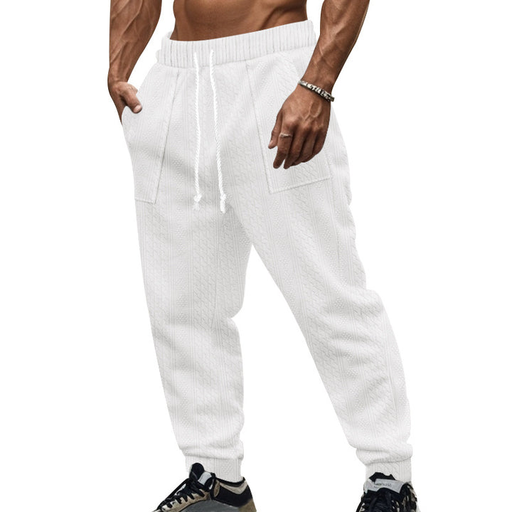 Men's cable knit joggers with drawstring waistband and patch pockets Mune Fashion