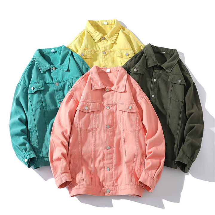 Unisex Oversized Denim Jacket with Snap Button Placket Mune Fashion