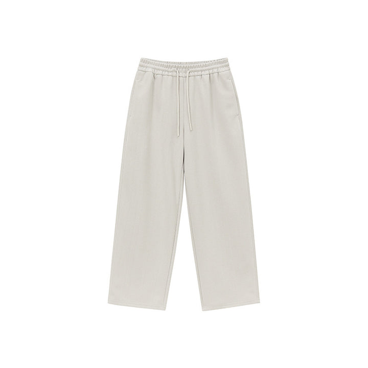 Unisex Relaxed-Fit Lounge Pants with High Elastic Waistband, Drawstring, and Straight Leg Mune Fashion
