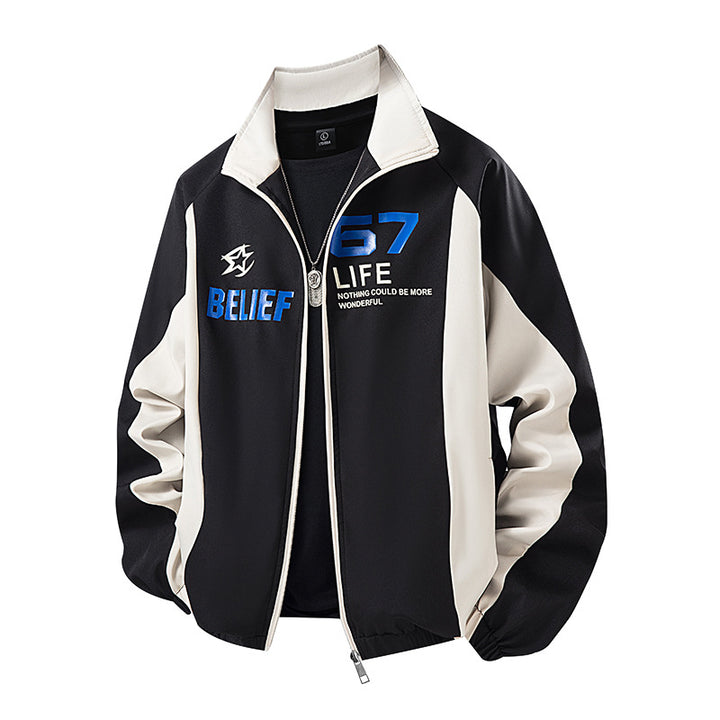 Men's Sporty Transition Jacket with Zipper and Practical Pockets Mune Fashion