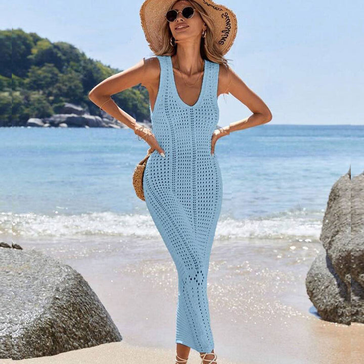 Ladies fashionable crochet beach dress Mune Fashion