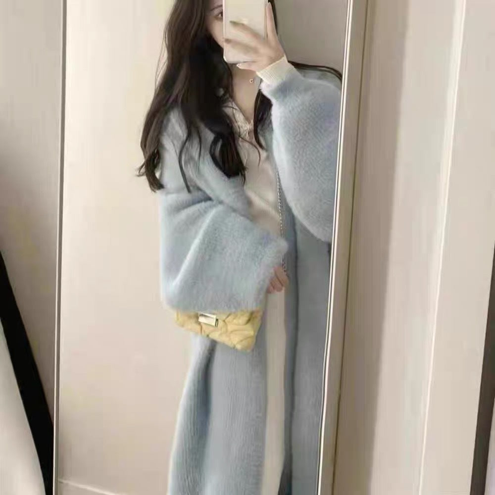Women's Long Oversized Maxi Knit Cardigan with Open Front Mune Fashion