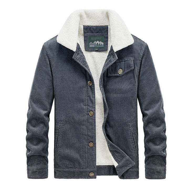 Men's cord jacket with Sherpa lining and warming teddy collar Mune Fashion