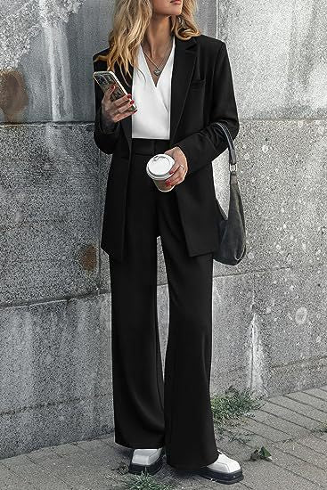 Women Two-Piece Oversized Blazer and High-Waist Wide-Leg Pants Set Mune Fashion