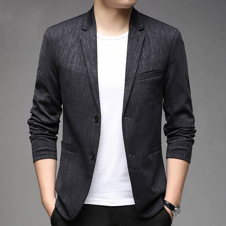 Men's slim-fitting structured blazer with subtle sheen and half lining Mune Fashion