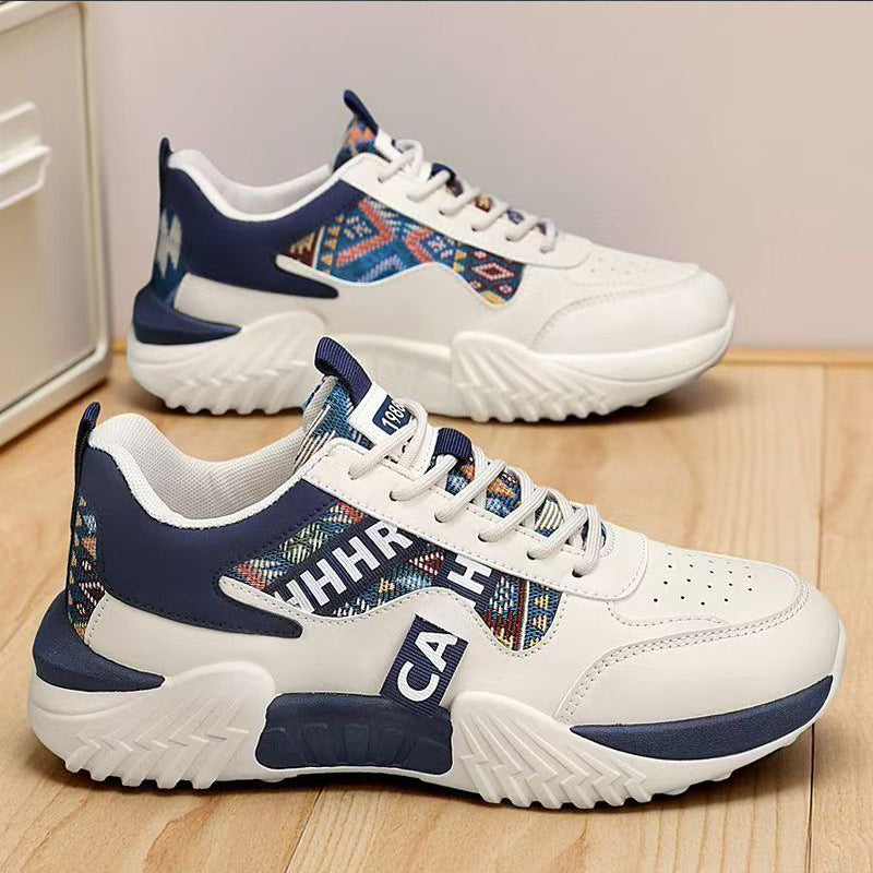 Women Chunky Platform Sneaker with Ethnic Woven Pattern and Padded Comfort Shaft Mune Fashion