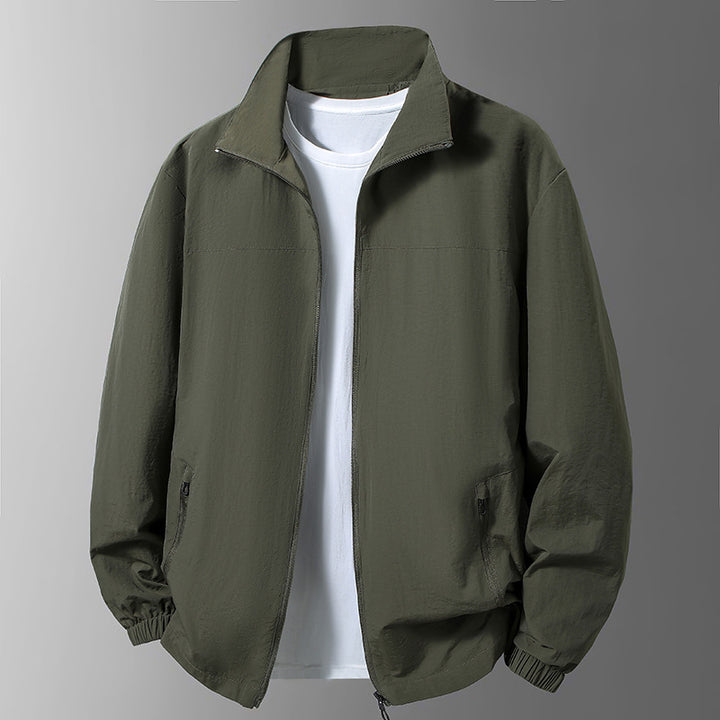Men's Lightweight Transitional Jacket with High Collar and Practical Pockets Mune Fashion