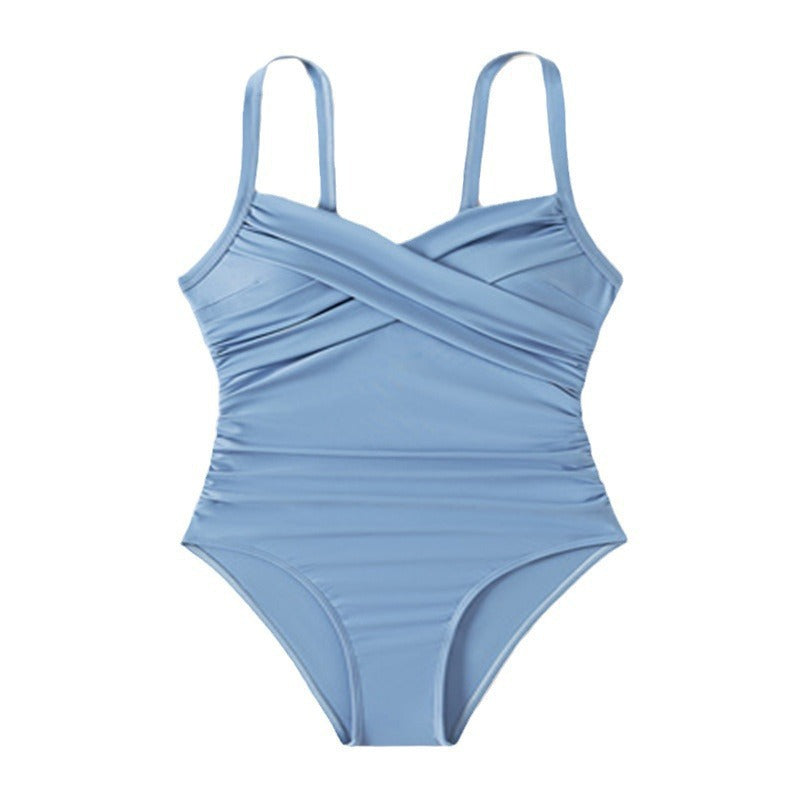 Women One-Piece Swimsuit with Elegant Wrap Design Mune Fashion