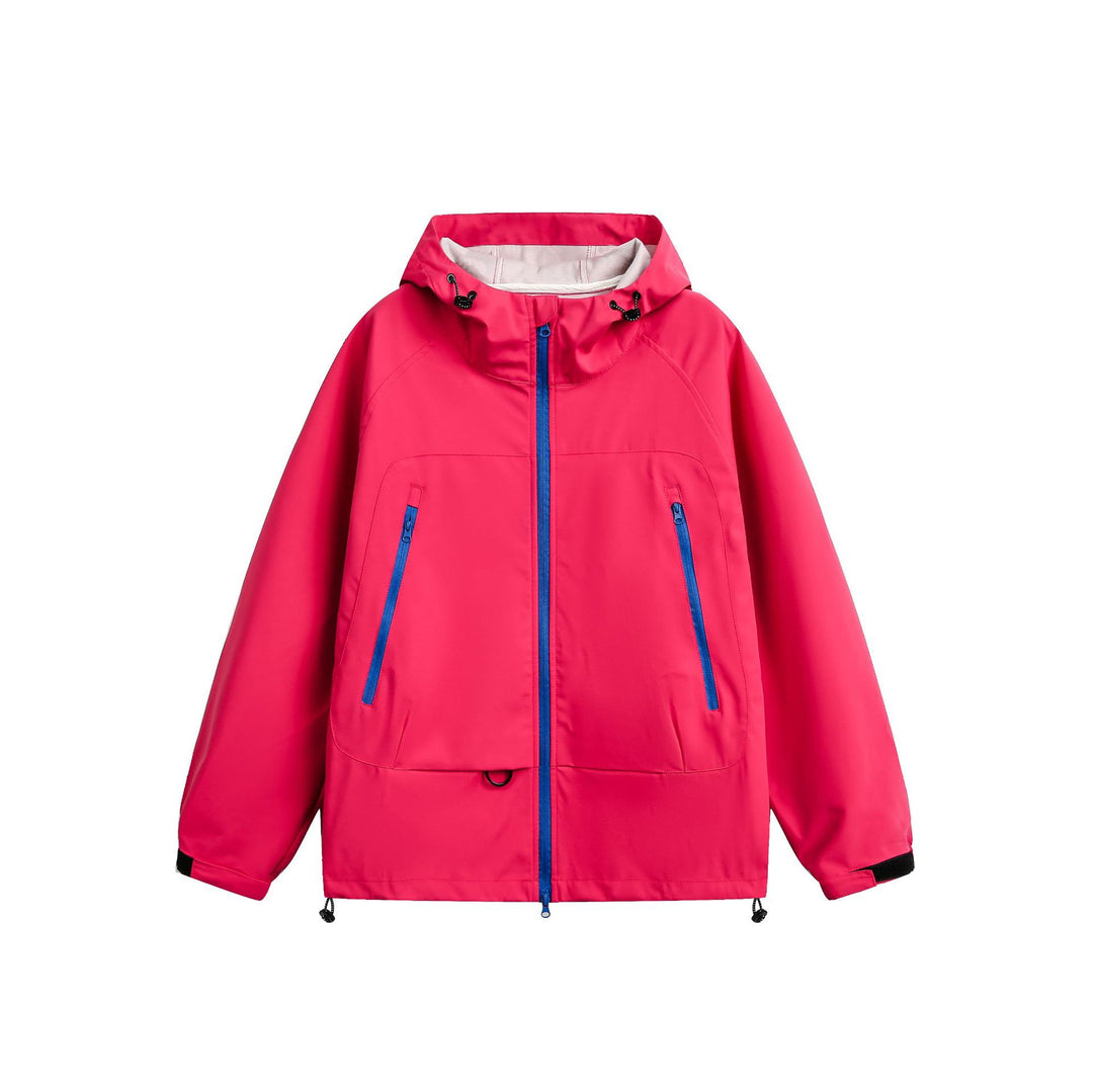 Women's Waterproof Softshell Rain Jacket with Hood, Adjustable Hem and Contrasting Zippers Mune Fashion