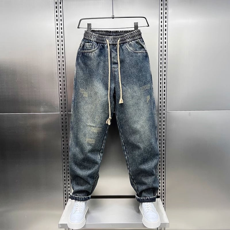 Men's Comfortable and Loose Denim Pants Mune Fashion