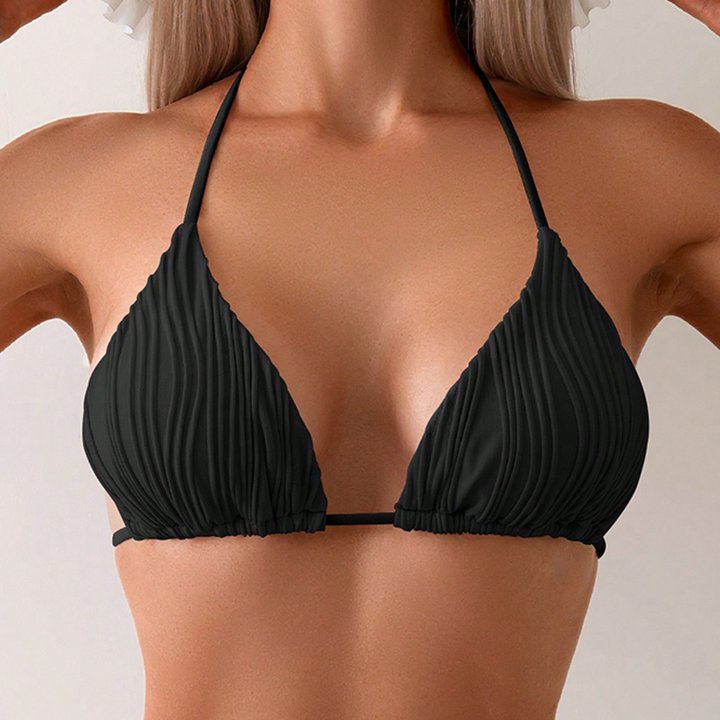 Women Triangle Bikini with sophisticated ribbed design Mune Fashion
