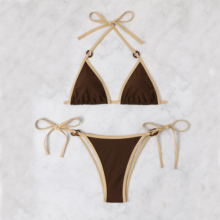 Ladies triangle bikini with adjustable straps and ring details Mune Fashion